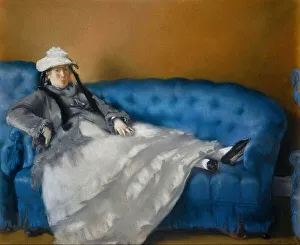 Edouard 1832 1883 Prints: Madame Manet sur un canapé bleu, 1874. Creator: Manet, Édouard (1832-1883)