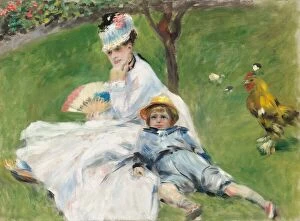 Camille Collection: Madame Monet and Her Son, 1874. Creator: Pierre-Auguste Renoir