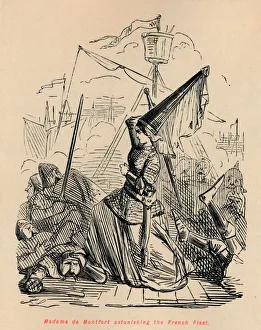 Seige Prints: Madame de Montfort astonishing the French Fleet, c1860, (c1860). Artist: John Leech