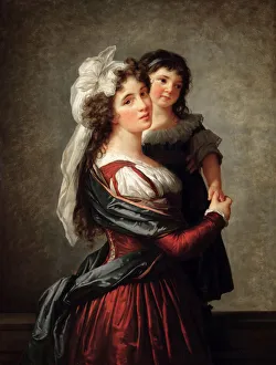 Vigee Le Brun Prints: Madame Rousseau and her Daughter, 1789
