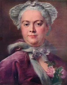 Buttonhole Prints: Madame Valade, c1746. Artist: Jean-Baptiste Perronneau