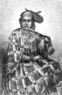 Head Dress Collection: Madecasse Lady of Sainte Marie; Recent Explorations in Madagascar, 1875. Creator: Alfred Grandidier