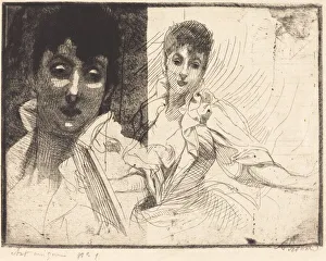 Etching And Aquatint On Laid Paper Prints: Madeleine Lemaire, 1900. Creator: Paul Albert Besnard