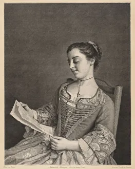 Jean Daullé Prints: Mademoiselle Lavergne Reading. Creator: Jean Daulle (French, 1703-1763)