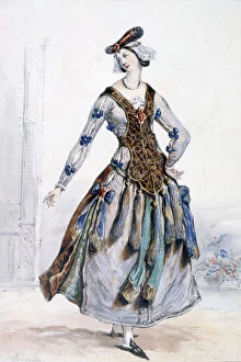 Achille Devéria Gallery: Mademoiselle Sophie, Costume design for an opera, c1820-1857. Artist: Achille Deveria