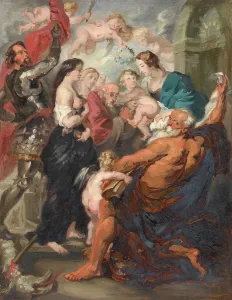 Topless Prints: Madonna Accompanied by Saints, 1859. Creator: Adolphe Leonard de Mol