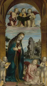 Adoring Prints: Madonna Adoring the Child with Musical Angels, about 1500-1510. Creator: Bernardino Zenale