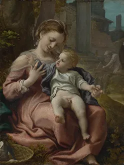 Correggio 1489 1534 Prints: The Madonna of the Basket, ca 1524. Artist: Correggio (1489-1534)