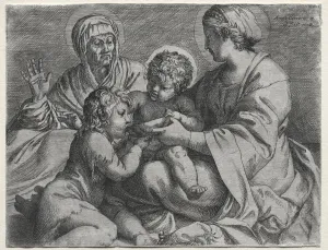 Annibale Carracci Italian Prints: Madonna with the Bowl, 1606. Creator: Annibale Carracci (Italian, c. 1560-1609)