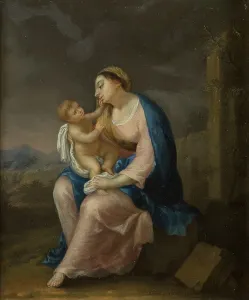 Looking At Each Other Prints: Madonna and Child, 1698. Creator: Andreas von Behn