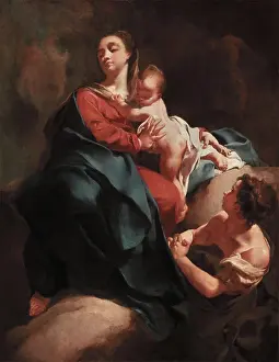 Giambattista Piazetta Prints: Madonna and Child with an Adoring Figure