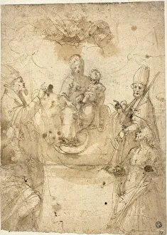 Adored Prints: Madonna and Child with Adoring Saints, n