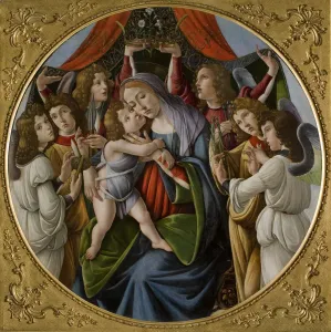 Play Music Prints: Madonna and Child with Six Angels, c. 1500. Creator: Botticelli, Sandro (1445-1510)