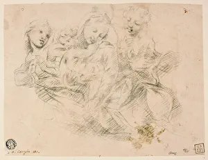 Reynolds Joshua Prints: Madonna and Child with Two Angels, c. 1752. Creator: Sir Joshua Reynolds