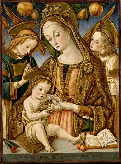 Madonna and Child with Two Angels, ca. 1481-82. Creator: Vittore Crivelli Madonna and Child with Two Angels, ca. 1481-82. Creator: Vittore Crivelli