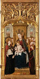 Triptych Prints: Madonna with Child, Angels and founder, c1448-1458. Creator: Juan Rexach workshop