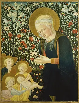 Hand Gestures Prints: Madonna and Child with Angels in the Rose Arbor