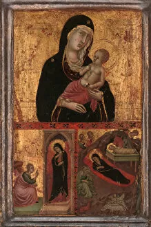 Tempera On Wood Collection: Madonna and Child with the Annunciation and the Nativity, ca. 1310-15. Creator: Goodhart Master