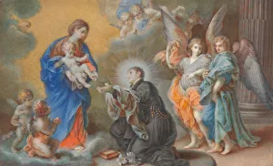 Maratta Carlo Prints: Madonna and Child Appearing to Saint Louis Gonzaga, c. 1750. Creator: Veronica Stern