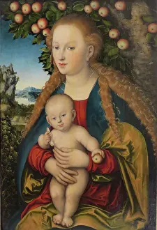 Cranach Prints: Madonna and Child under the Apple Tree, 1530. Creator: Lucas Cranach the Elder