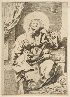 Il Pesarese Prints: Madonna and Child with a bird, copy in reverse after Cantarini, ca. 1635-1636 or after