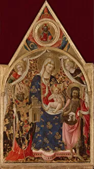 Madonna and Child, with a Bishop, St John the Baptist and Angels, Early 15th cen