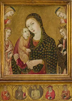 Ansano Di Pietro Di Mencio Gallery: Madonna and child with the Dead Christ, Saints Agnes and Catherine of Alexandria