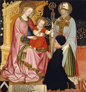 Patron Prints: Madonna and Child with the Donor, Pietro de Lardi, Presented by Saint Nicholas, ca