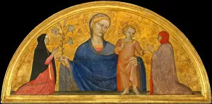 Tempera On Wood Collection: Madonna and Child with Donors, ca. 1365. Creator: Giovanni da Milano