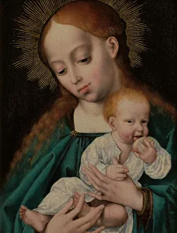 Muzeum Narodowe Prints: Madonna and Child Eating an Apple, 1525-1530. Creator: Cleve, Joos van (ca. 1485-1540)