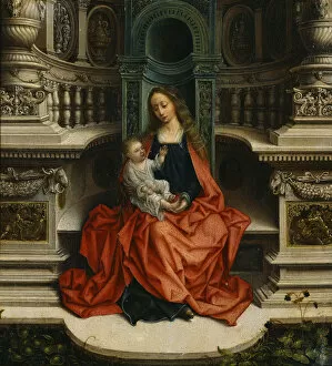 Adriaen 1490 1551 Gallery: The Madonna and Child Enthroned, 16th century. Artist: Isenbrant, Adriaen (1490-1551)