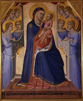 Madonna and Child Enthroned with Angels, 1340. Artist: Lorenzetti, Pietro (ca 1300-ca 1348) Madonna and Child Enthroned with Angels, 1340. Artist: Lorenzetti, Pietro (ca 1300-ca 1348)