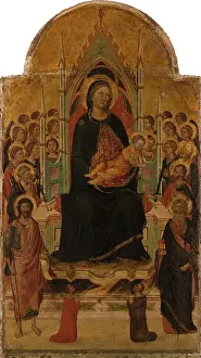 Devotion Prints: Madonna and Child Enthroned with Angels
