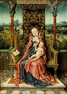 Bouts Gallery: Madonna and Child Enthroned, c. 1510. Artist: Bouts, Aelbrecht (1451 / 54-1549)