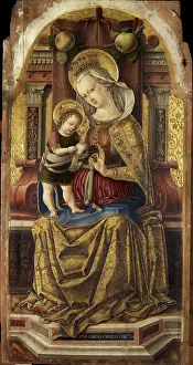 Biblerenaissancepainting Prints: Madonna and Child Enthroned, c1476. Creator: Crivelli, Carlo (c. 1435-c. 1495)