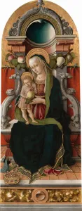 Carlo Crivelli Gallery: Madonna and Child Enthroned with Donor, 1470. Creator: Carlo Crivelli