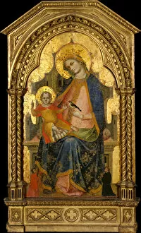 Tempera On Wood Collection: Madonna and Child Enthroned with Two Donors, ca. 1360-65. Creator: Lorenzo Veneziano