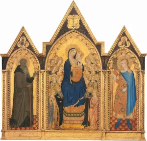 Madonna and Child Enthroned with Saints and Angels, and Saints Anthony Abbot..., 1354 Madonna and Child Enthroned with Saints and Angels, and Saints Anthony Abbot..., 1354