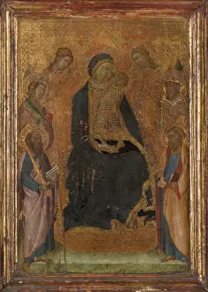 Siena Prints: Madonna and Child Enthroned, with Saints and Angels, after 1358. Creator: Lippo Vanni
