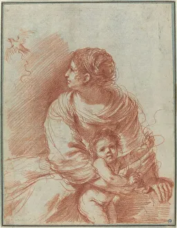 Laid Down Prints: The Madonna and Child with an Escaped Goldfinch, early 1630s. Creator: Guercino
