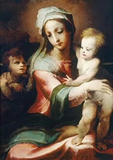 Baptist Collection: Madonna and child with infant John the Baptist, 1542. Artist: Beccafumi, Domenico