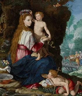Madonna and Child with the Infant Saint John the Baptist, late 16th-early 17th century. Creator: Alessandro Allori