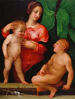 Devotion Prints: Madonna and Child with the Infant St John, 1515. Creator: Rosso Fiorentino