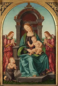 Looking At Each Other Prints: Madonna and Child with the Infant St John and Angels. Creator: Lorenzo di Credi