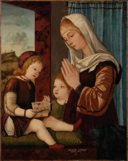 Devotion Prints: Madonna and Child with the Infant St John, c1500. Creator: Vittore Carpaccio