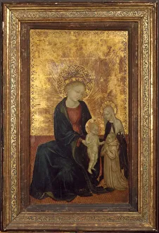 Catherine Of Siena Prints: Madonna and Child with Saint Catherine of Siena and a Carthusian Donor, ca. 1411-24