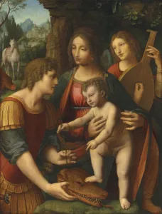 Mother And Child Collection: The Madonna and Child with Saint George and an angel, 16th century