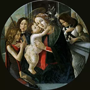 Apostles History Gallery: The Madonna and Child with Saint John and two Angels. Creator: Botticelli, Sandro (1445-1510)