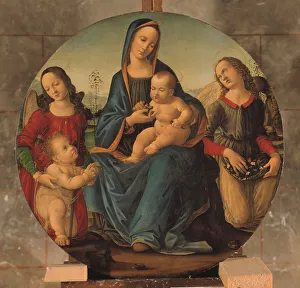 Masaccio Prints: Madonna and Child with Saint John the Baptist and two angels