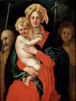 Images Dated 15th June 2010: Madonna and Child with Saint Joseph and John the Baptist, 1520s. Artist: Jacopo Pontormo